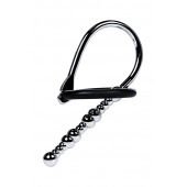 Серебристый уретральный плаг-бусины TOYFA Metal с мягким фиксириющим кольцом - ToyFa - купить с доставкой в Новокузнецке