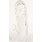 Прозрачная гелевая насадка с клиторальным отростком - 13 см. - Toyfa Basic - в Новокузнецке купить с доставкой Прозрачная гелевая насадка с клиторальным отростком - 13 см. - Toyfa Basic - в Новокузнецке купить с доставкой