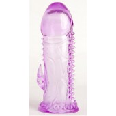 Фиолетовая гелевая насадка с шипами - 13 см. - Toyfa Basic - в Новокузнецке купить с доставкой