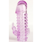 Закрытая фиолетовая насадка с 2 отростками - 13 см. - Toyfa Basic - в Новокузнецке купить с доставкой Закрытая фиолетовая насадка с 2 отростками - 13 см. - Toyfa Basic - в Новокузнецке купить с доставкой