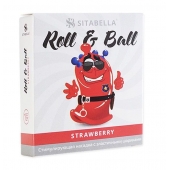Стимулирующий презерватив-насадка Roll   Ball Strawberry - Sitabella - купить с доставкой в Новокузнецке