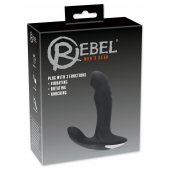 Черный вибромассажер простаты с функцией римминга Plug with Perineum Stimulator - 16,6 см. - Orion - в Новокузнецке купить с доставкой