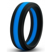 Черно-синее эрекционное кольцо Silicone Go Pro Cock Ring - Blush Novelties - в Новокузнецке купить с доставкой