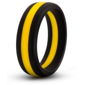 Черно-желтое силиконовое эрекционное кольцо Silicone Go Pro Cock Ring - Blush Novelties - в Новокузнецке купить с доставкой