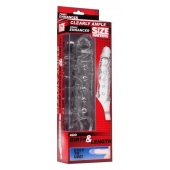 Прозразная закрытая насадка на пенис с поддержкой мошонки Clearly Ample Penis Enhancer - 22 см. - XR Brands - в Новокузнецке купить с доставкой