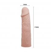 Закрытая телесная насадка-фаллос - 17 см. - Sex Expert - в Новокузнецке купить с доставкой