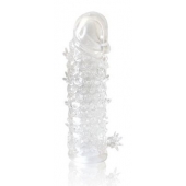 Закрытая прозрачная рельефная насадка Crystal sleeve - 13 см. - Erowoman-Eroman - в Новокузнецке купить с доставкой