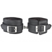 Черные фиксаторы для ног на цепи с мехом внутри - Lux Fetish - купить с доставкой в Новокузнецке