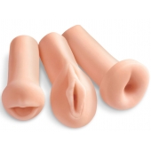 Комплект из 3 мастурбаторов All 3 Holes: вагина, анус, ротик - Pipedream - в Новокузнецке купить с доставкой
