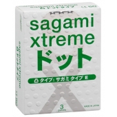 Презервативы Sagami Xtreme SUPER DOTS с точками - 3 шт. - Sagami - купить с доставкой в Новокузнецке