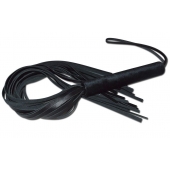 Чёрная кожаная плеть с жесткой ручкой - 63 см. - Sitabella - купить с доставкой в Новокузнецке