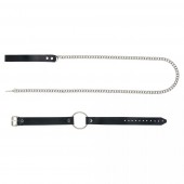 Черный поводок и чокер с кольцом Rada - Rebelts - купить с доставкой в Новокузнецке