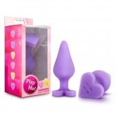 Фиолетовая анальная пробка Naughty Candy Heart Do Me Now - 8,9 см. - Blush Novelties - купить с доставкой в Новокузнецке