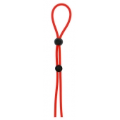 Красное лассо на пенис с двумя бусинами STRETCHY LASSO CAGE - Dream Toys - в Новокузнецке купить с доставкой