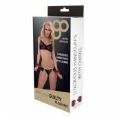Красно-чёрные наручники на металлической цепочке - Blush Novelties - купить с доставкой в Новокузнецке