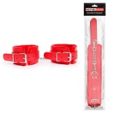 Красные мягкие оковы на регулируемых ремешках - Notabu - купить с доставкой в Новокузнецке
