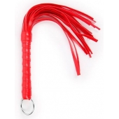 Красная плеть с рукоятью в оплетке - 28 см. - Notabu - купить с доставкой в Новокузнецке Красная плеть с рукоятью в оплетке - 28 см. - Notabu - купить с доставкой в Новокузнецке