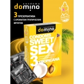 Презервативы для орального секса DOMINO Sweet Sex с ароматом тропических фруктов - 3 шт. - Domino - купить с доставкой в Новокузнецке