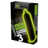 Презервативы DOMINO Neon Green со светящимся в темноте кончиком - 3 шт. - Domino - купить с доставкой в Новокузнецке