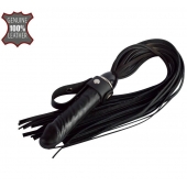 Черная плеть  Ковбой  с ручкой-фаллосом - 55 см. - Sitabella - купить с доставкой в Новокузнецке