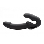 Черный безремневой страпон Urge Silicone Strap On с пультом ДУ - 24 см. - XR Brands - купить с доставкой в Новокузнецке