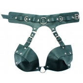 Изумрудная сбруя из ошейника с лифом Ladys Arsenal - БДСМ Арсенал - купить с доставкой в Новокузнецке
