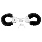 Меховые чёрные наручники Beginner s Furry Cuffs - Pipedream - купить с доставкой в Новокузнецке