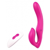 Ярко-розовый безремневой страпон REMOTE DOUBLE DIPPER - 22 см. - Dream Toys - купить с доставкой в Новокузнецке