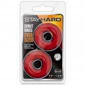 Набор из 2 красных эрекционных колец DONUT RINGS OVERSIZED - Blush Novelties - в Новокузнецке купить с доставкой