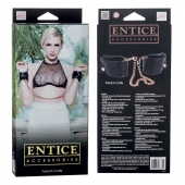 Черные мягкие наручники Entice French Cuffs с цепью - California Exotic Novelties - купить с доставкой в Новокузнецке