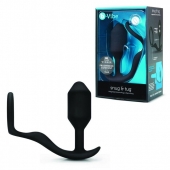 Черное эрекционное кольцо с анальным плагом Snug   Tug - b-Vibe - в Новокузнецке купить с доставкой