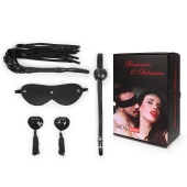 Эротический набор в черном цвете: маска, кляп, пэстисы, плётка - Notabu - купить с доставкой в Новокузнецке