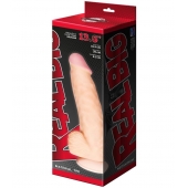 Телесный фаллоимитатор-супергигант с мошонкой на присоске - 34,5 см. - LOVETOY (А-Полимер) купить с доставкой в интернет-магазине Orgasmix в Новокузнецке Телесный фаллоимитатор-супергигант с мошонкой на присоске - 34,5 см. - LOVETOY (А-Полимер)