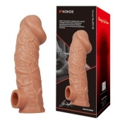 Телесная насадка на фаллос с фиксацией мошонки EXTREME SLEEVE - 15,6 см. - KOKOS - в Новокузнецке купить с доставкой