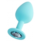 Мятная анальная втулка Brilliant с прозрачным кристаллом - 8 см. - ToyFa - купить с доставкой в Новокузнецке