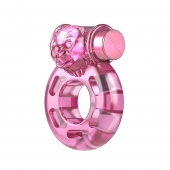 Розовое эрекционное кольцо с вибрацией Pink Bear - Baile - в Новокузнецке купить с доставкой