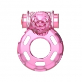 Розовое эрекционное кольцо с вибрацией Pink Bear - Baile - в Новокузнецке купить с доставкой