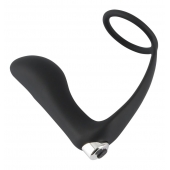 Черное эрекционное кольцо с анальной вибропробкой Vibrating Ring   Plug - Orion - в Новокузнецке купить с доставкой