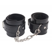 Черные оковы на ноги Obey Me Leather Ankle Cuffs - Chisa - купить с доставкой в Новокузнецке