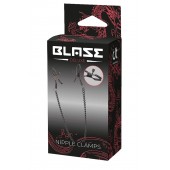 Черные зажимы на соски на цепочке BLAZE DELUXE NIPPLE CLAMPS - Dream Toys - купить с доставкой в Новокузнецке