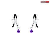 Оригинальные зажимы на соски с фиолетовыми шариками - Notabu - купить с доставкой в Новокузнецке