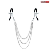 Оригинальные зажимы на соски с тройной цепочкой - Notabu - купить с доставкой в Новокузнецке