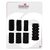 Набор из 7 черных насадок PENIS SLEEVES SET - Dream Toys - в Новокузнецке купить с доставкой