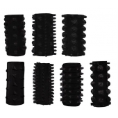 Набор из 7 черных насадок PENIS SLEEVES SET - Dream Toys - в Новокузнецке купить с доставкой