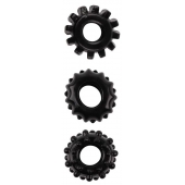 Набор из 3 черных эрекционных колец SET OF 3 COCKRINGS - Dream Toys - в Новокузнецке купить с доставкой
