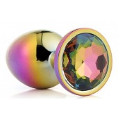 Голографическая анальная втулка с радужным кристаллом - 7,1 см. - Dream Toys - купить с доставкой в Новокузнецке