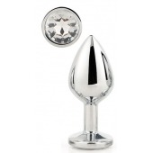 Серебристая анальная втулка с прозрачным кристаллом - 7,1 см. - Dream Toys - купить с доставкой в Новокузнецке
