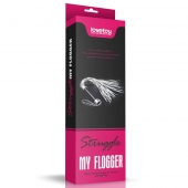 Серебристая плетка Struggle My Flogger с черной ручкой - 45 см. - Lovetoy - купить с доставкой в Новокузнецке
