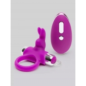 Лиловое виброкольцо с пультом ДУ Remote Control Cock Ring - Happy Rabbit - в Новокузнецке купить с доставкой