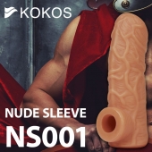 Телесная открытая насадка-реалистик с подхватом мошонки Nude Sleeve S - 10 см. - KOKOS - в Новокузнецке купить с доставкой